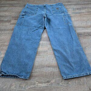 Men's Carhartt Denim Blue Jeans Size 44x30 RN14806 Work Wear